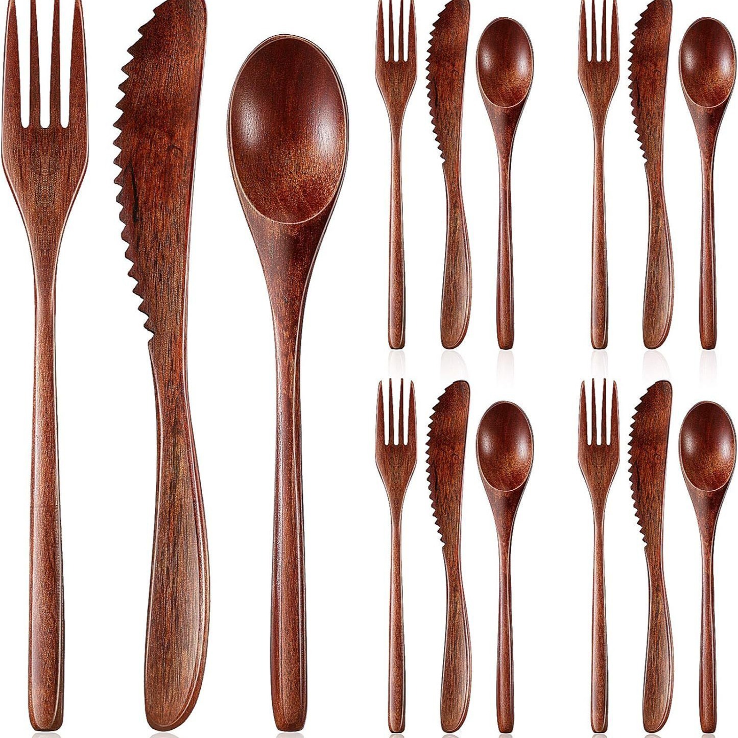 Portable Wooden Camping Cutlery Set 3