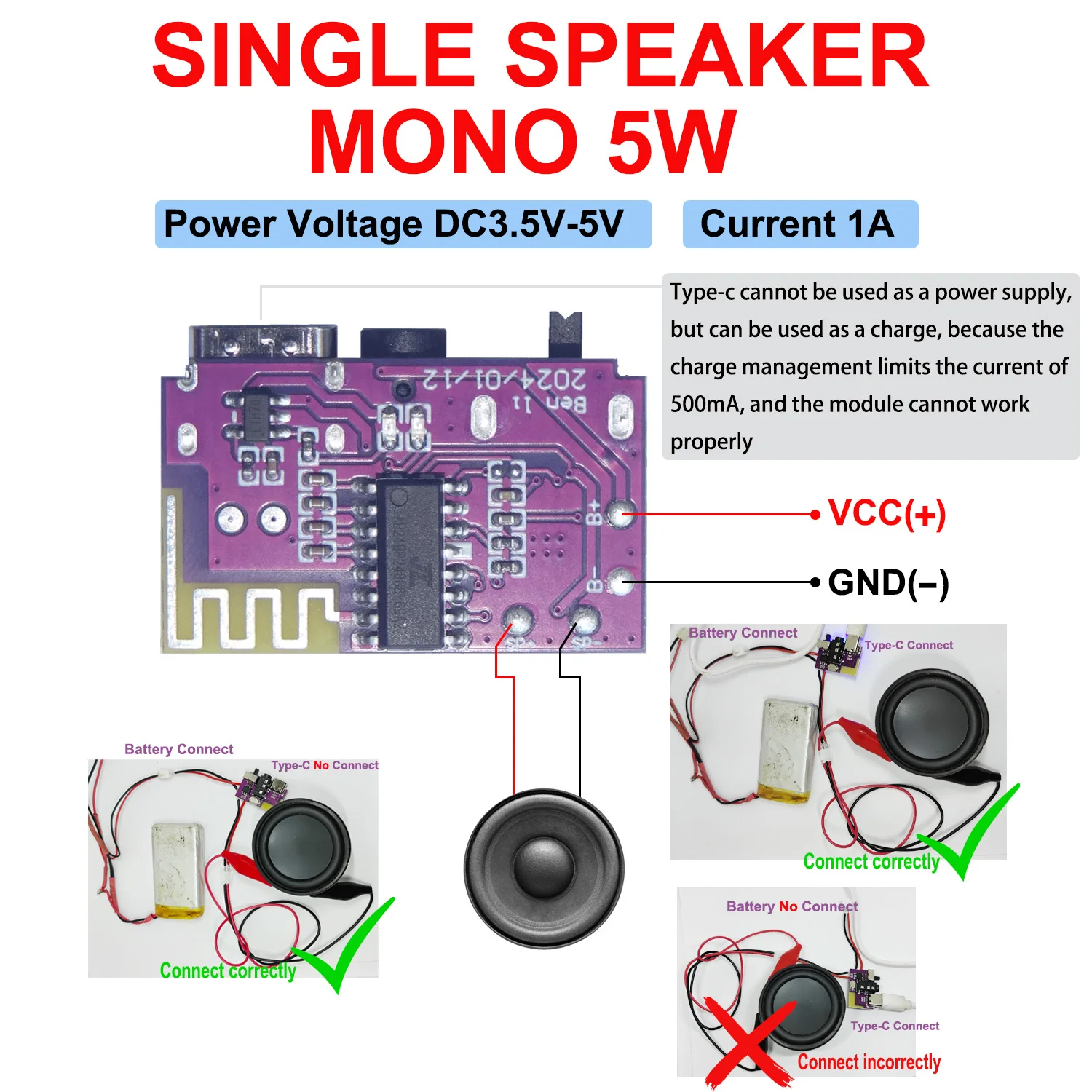 DC 3 5 V-5 V W Bluetooth 4 2