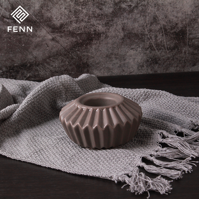 Apricot Matte Glaze Ceramic Tealight Holder 4