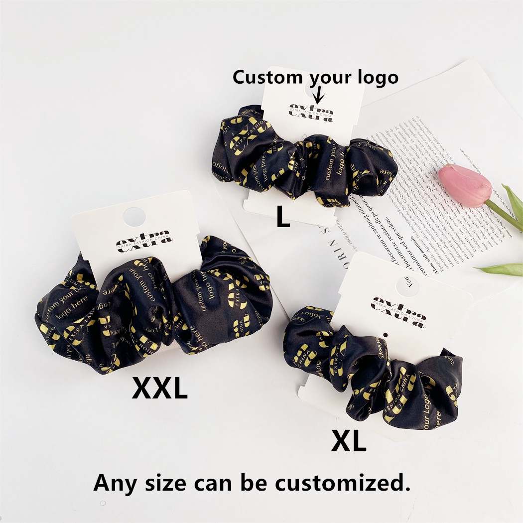 Printed Satin Scrunchies Elastic Hair Ties 2