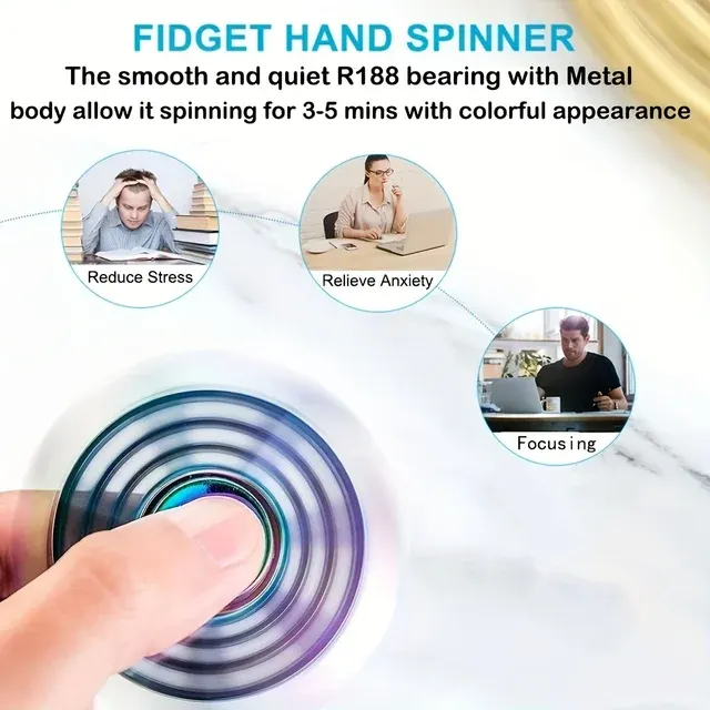 Rainbow Metal Fidget Spinner Stress Relief 2