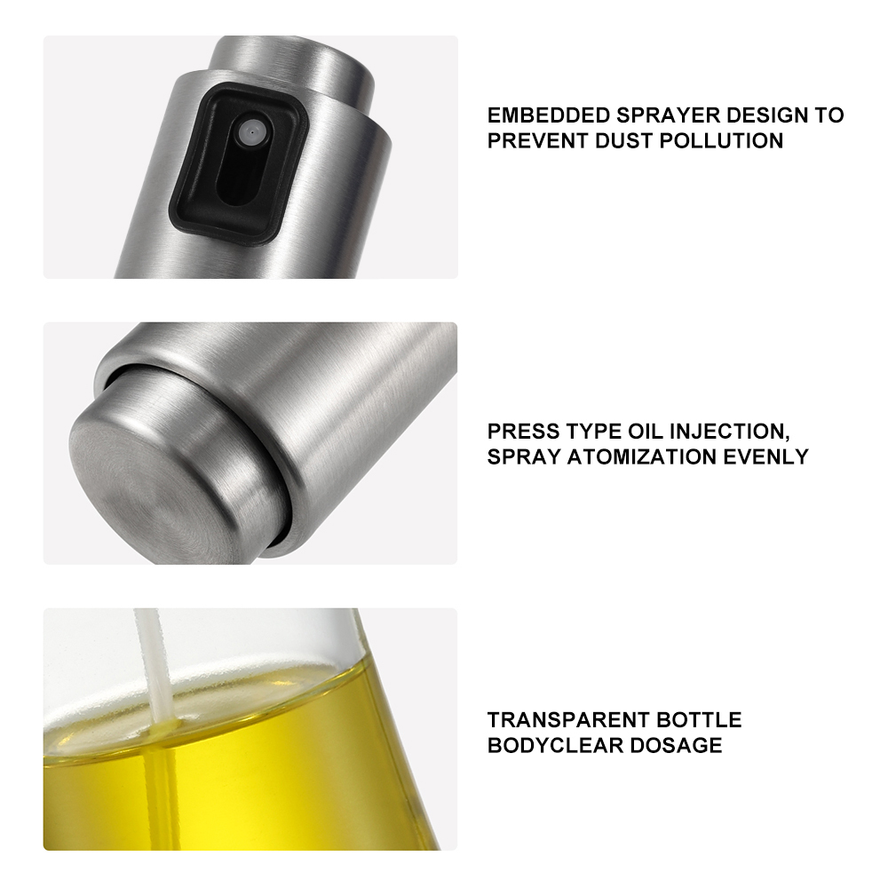 Stainless Steel High Atomization Oil Spray Bottle Press 2