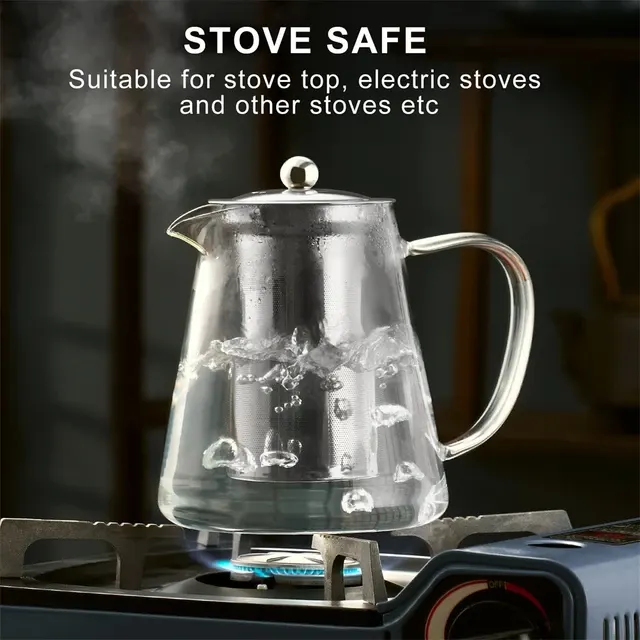 Borosilicate Glass Teapot with Steel Infuser 3