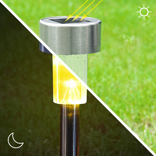 Vertak Rechargeable LED Solar Powered Garden Stainless Steel 2