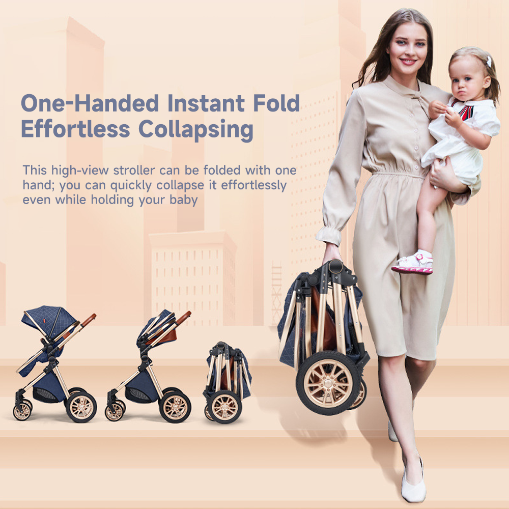 Foldable 3-in-1 Baby Stroller with Carrier Bag 2
