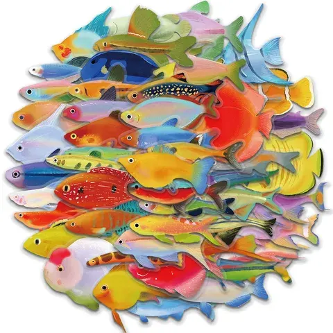 50 Waterproof Clear Fish Stickers