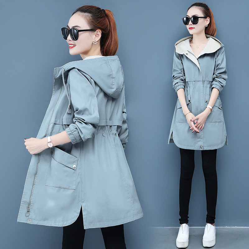 Mid-Length Women's Slim Windbreaker