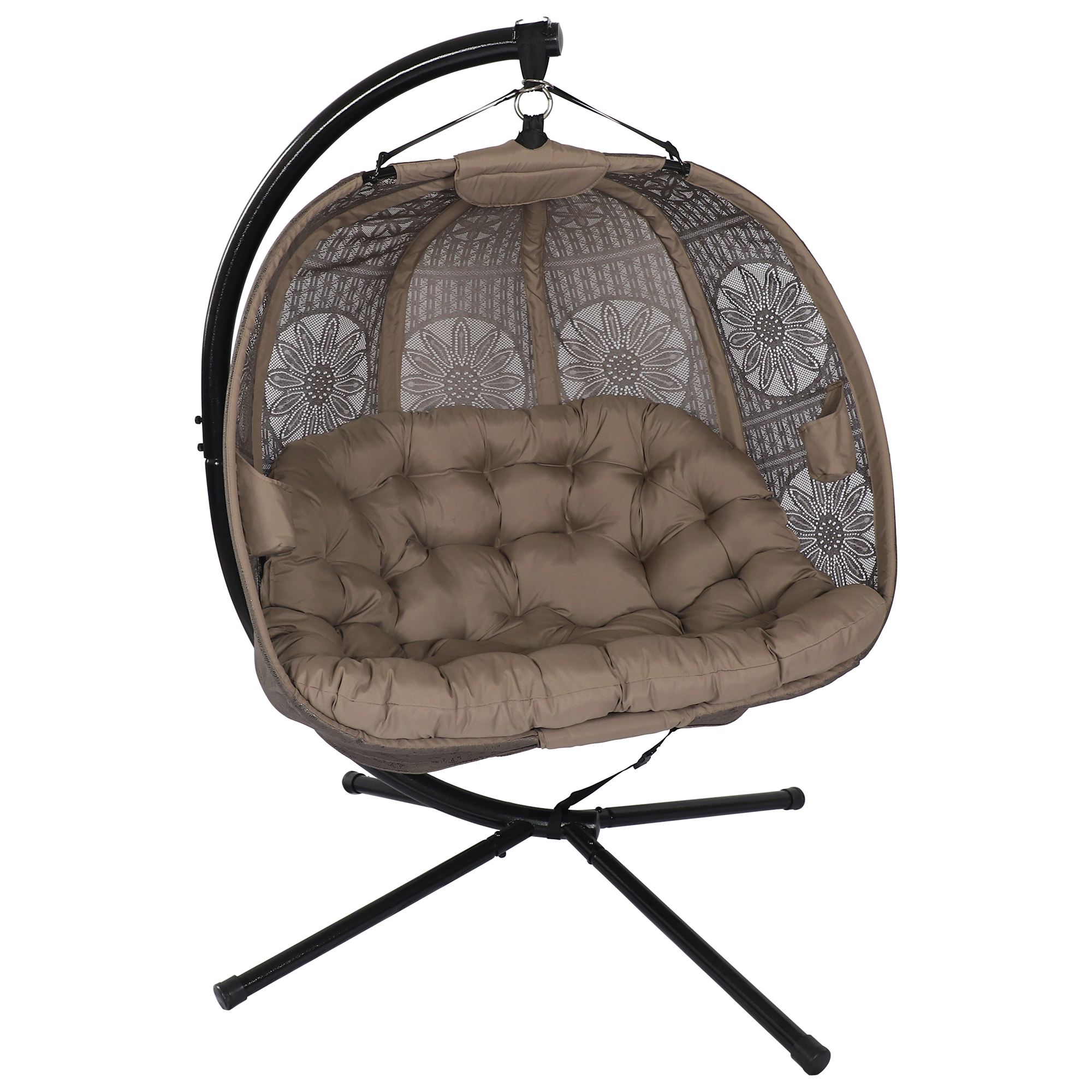 Olofable Double Hanging Egg Chair With Stand Foldable
