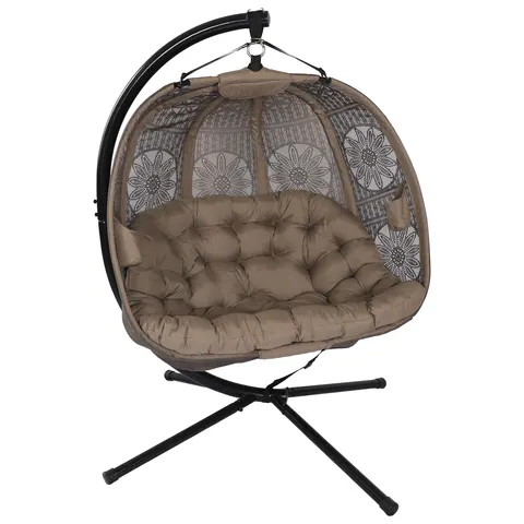 Olofable Double Hanging Egg Chair With Stand Foldable