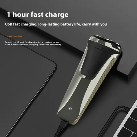 Floating 4D Three Cutter Head Rechargeable Shaver Digital