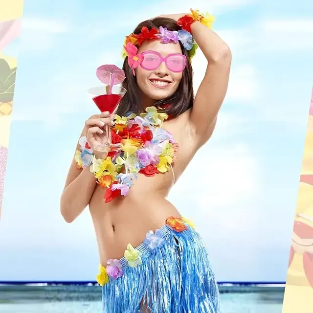Hawaiian Party Glasses Set 3