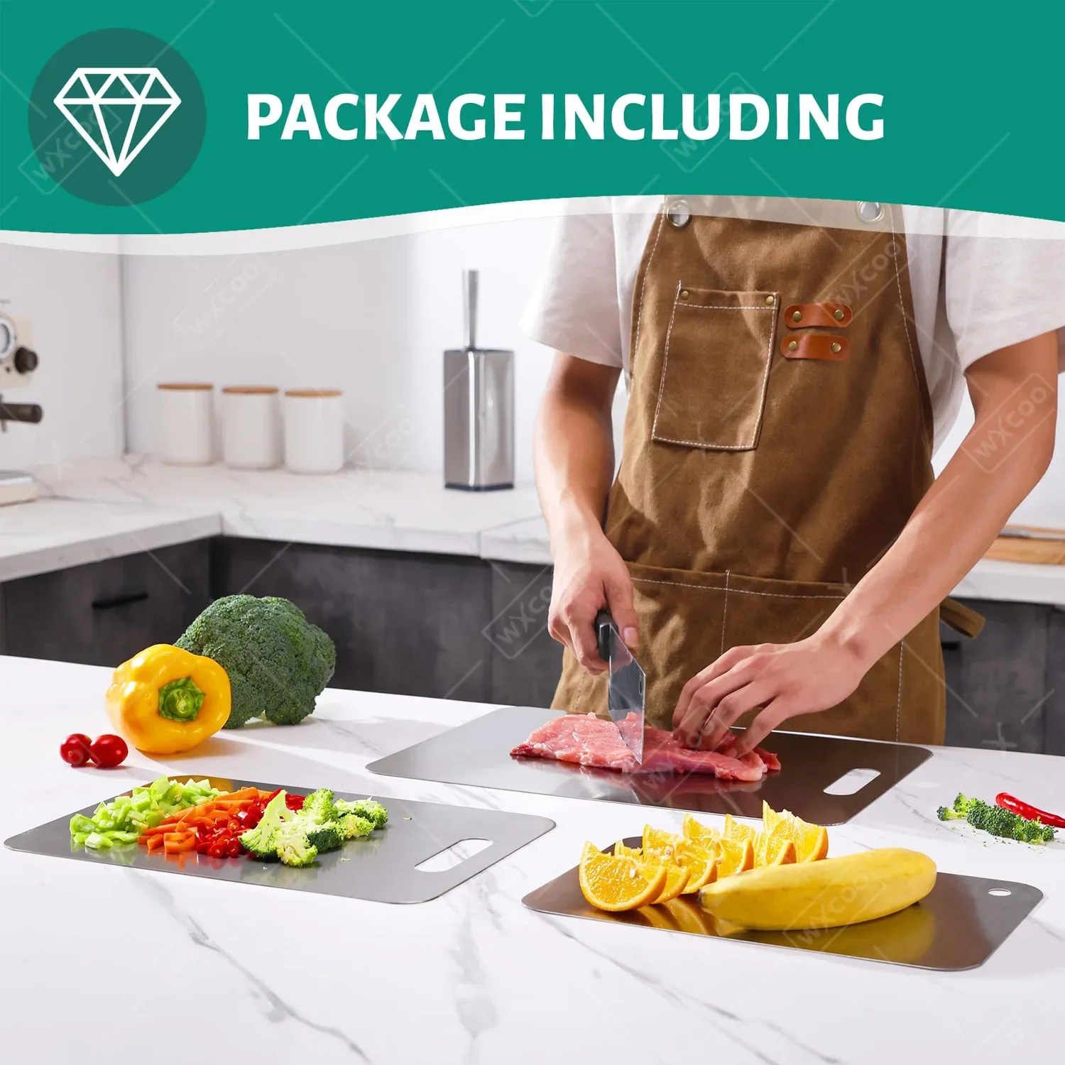 Double-Sided Stainless Steel Vegetable Cutting Board 4