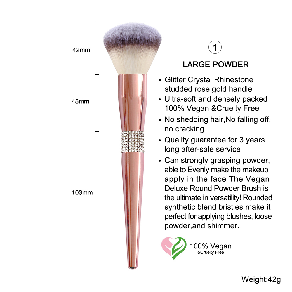 Rose Gold Glitter Makeup Brush Set with Case 4
