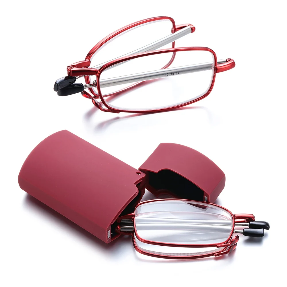 Neue Faltbare Tragbare Lesebrille mit Fall Unisex Retro 2