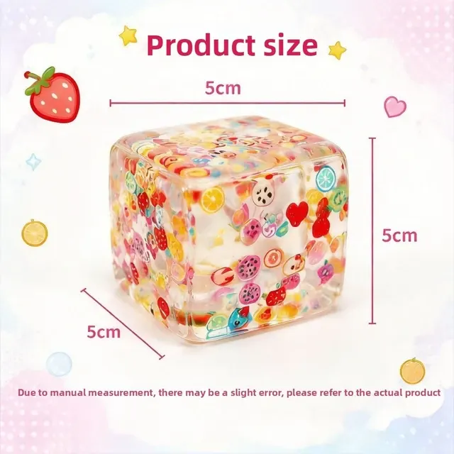 Fruit Squishy Stress Ball Cube Fidget Toy 2