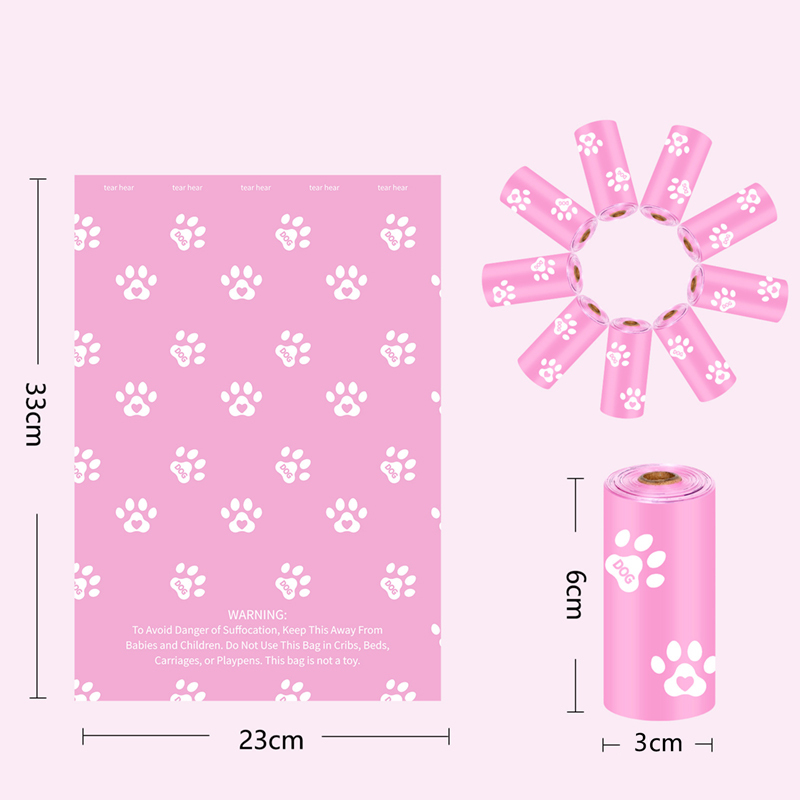 Pink Scented Compostable Dog Poop Bag Roll 2