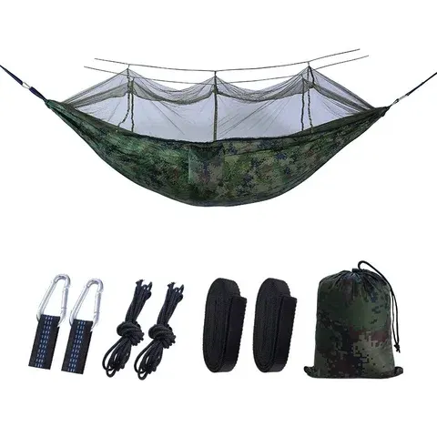 Camouflage Nylon Hammock with Mosquito Net