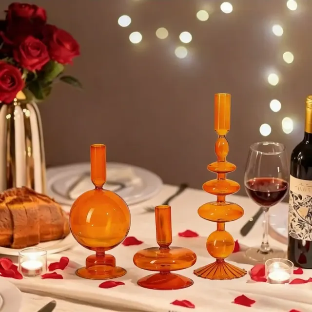 Glass Candle Holder Set 4