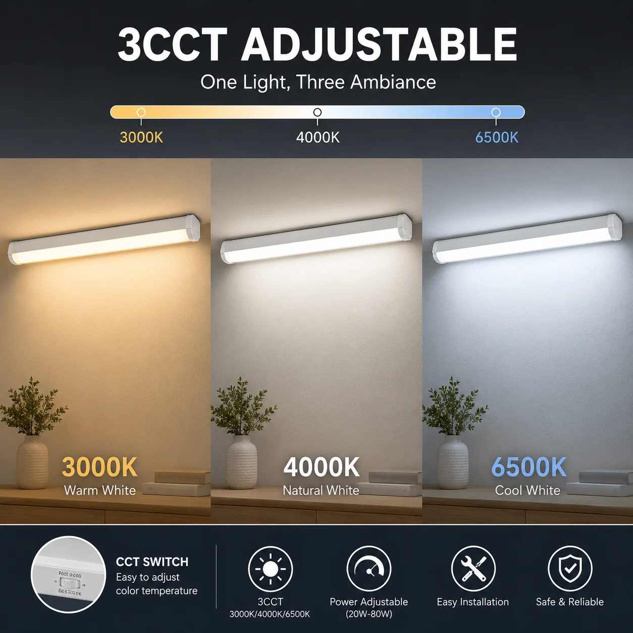 Indoor Lighting High Brightness 130lm W 2FT 4FT 3