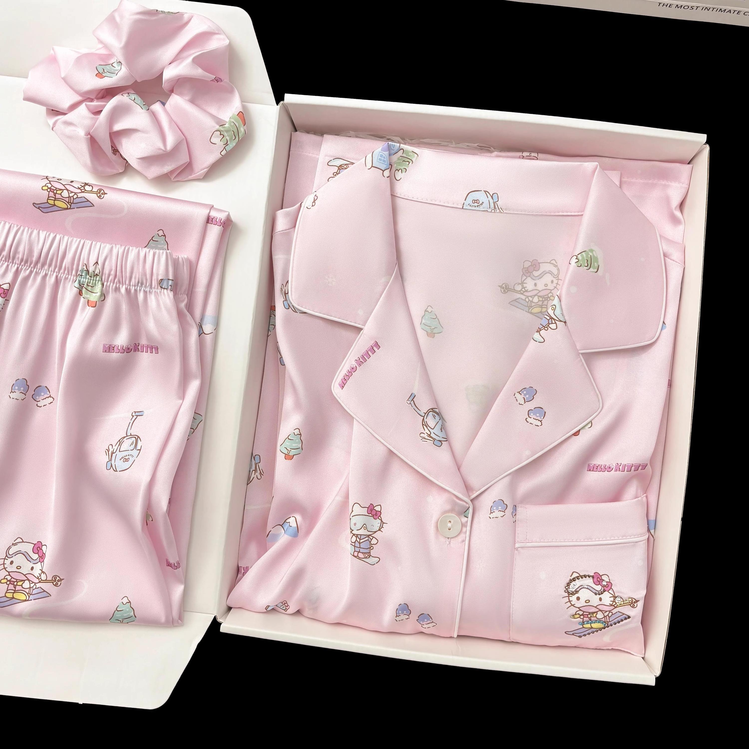 Pink Women's Cotton Satin Pajama Set