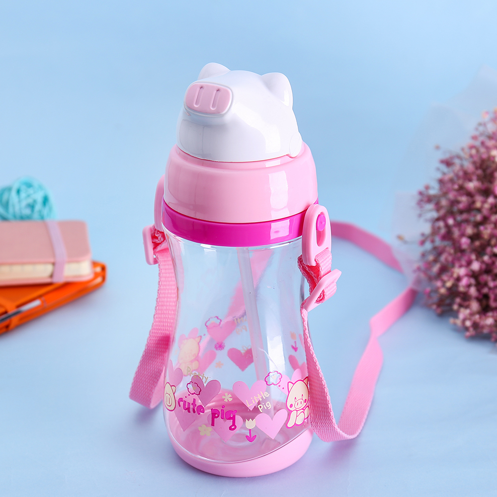 Cartoon Plastic Kids Bottle with Straw 4