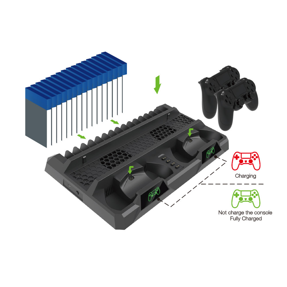 PS4 Dual Charging Dock with Cooling Fan Stand 2
