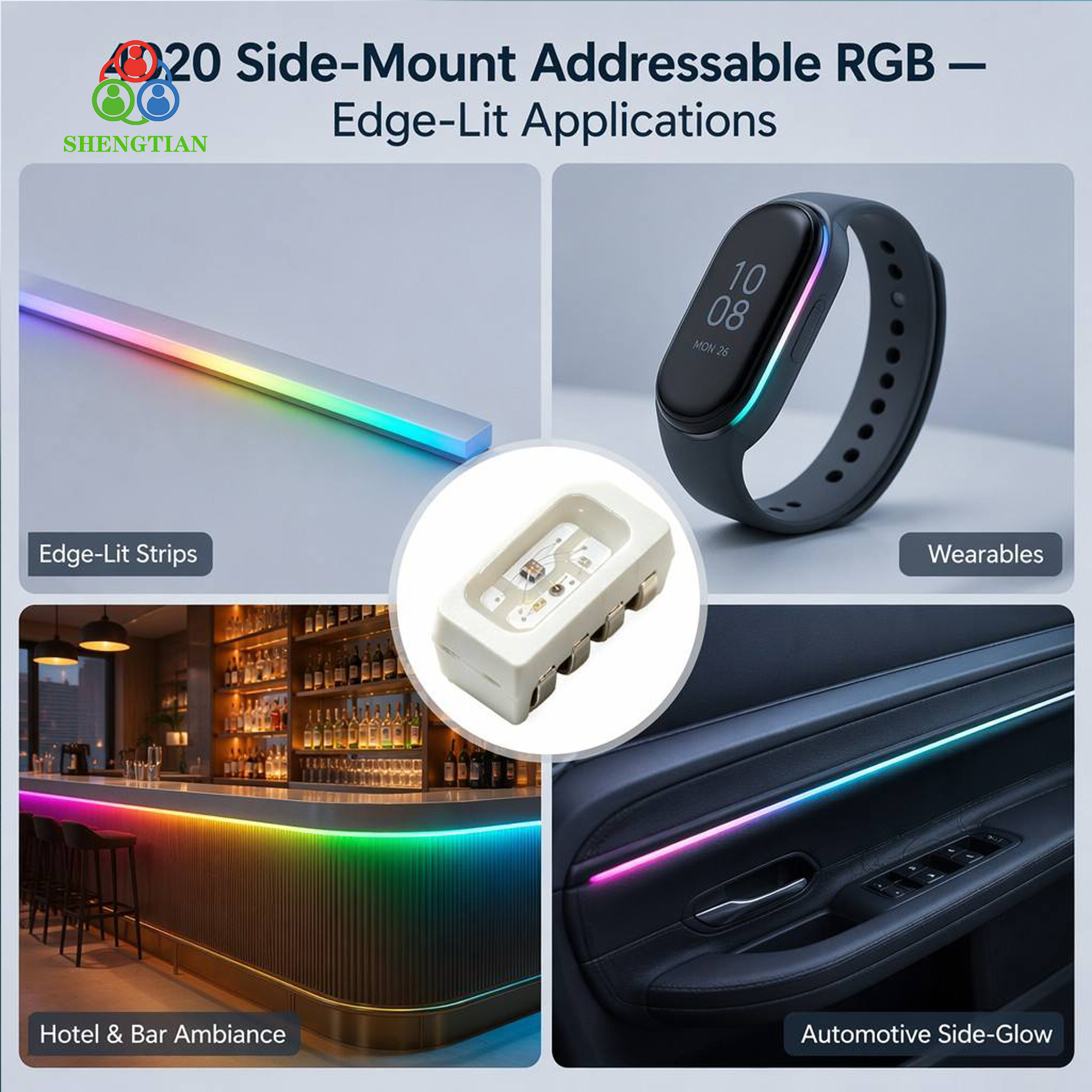 Side-View Addressable 4020 RGB LED Chip 3
