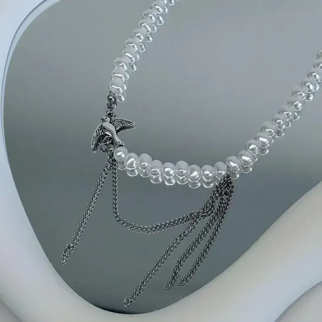 Layered Tassel Necklace with Blue Stone 4