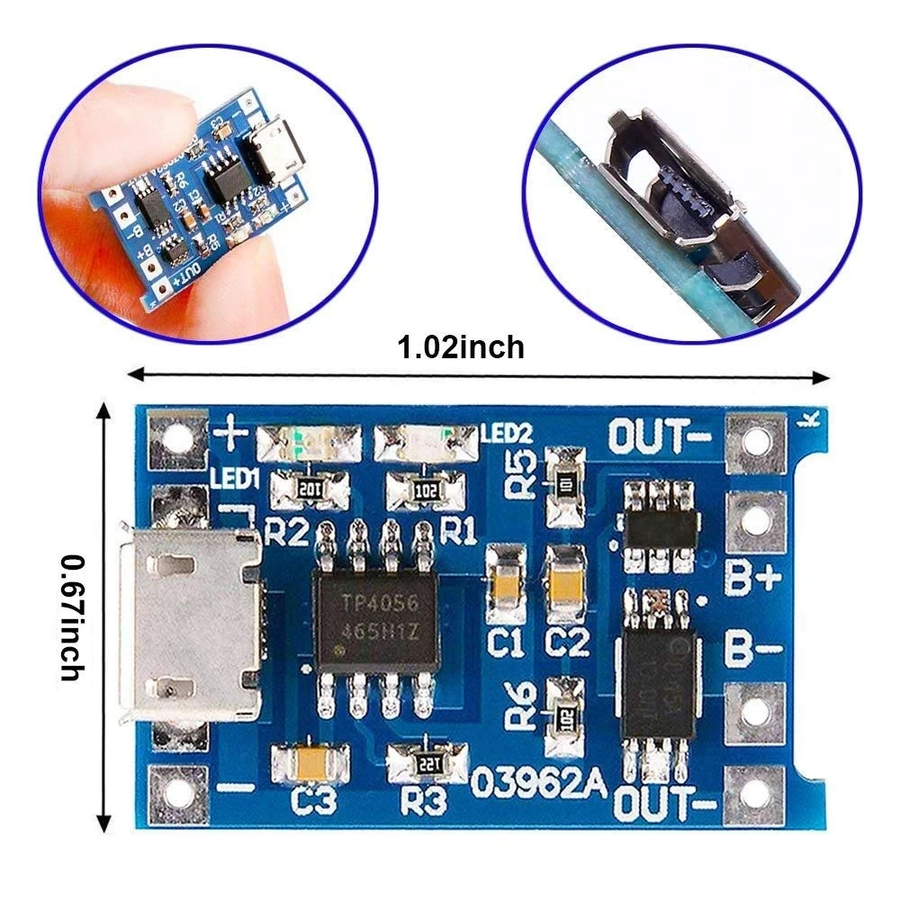 TP4056 Lithium Charging Module with Protection 3