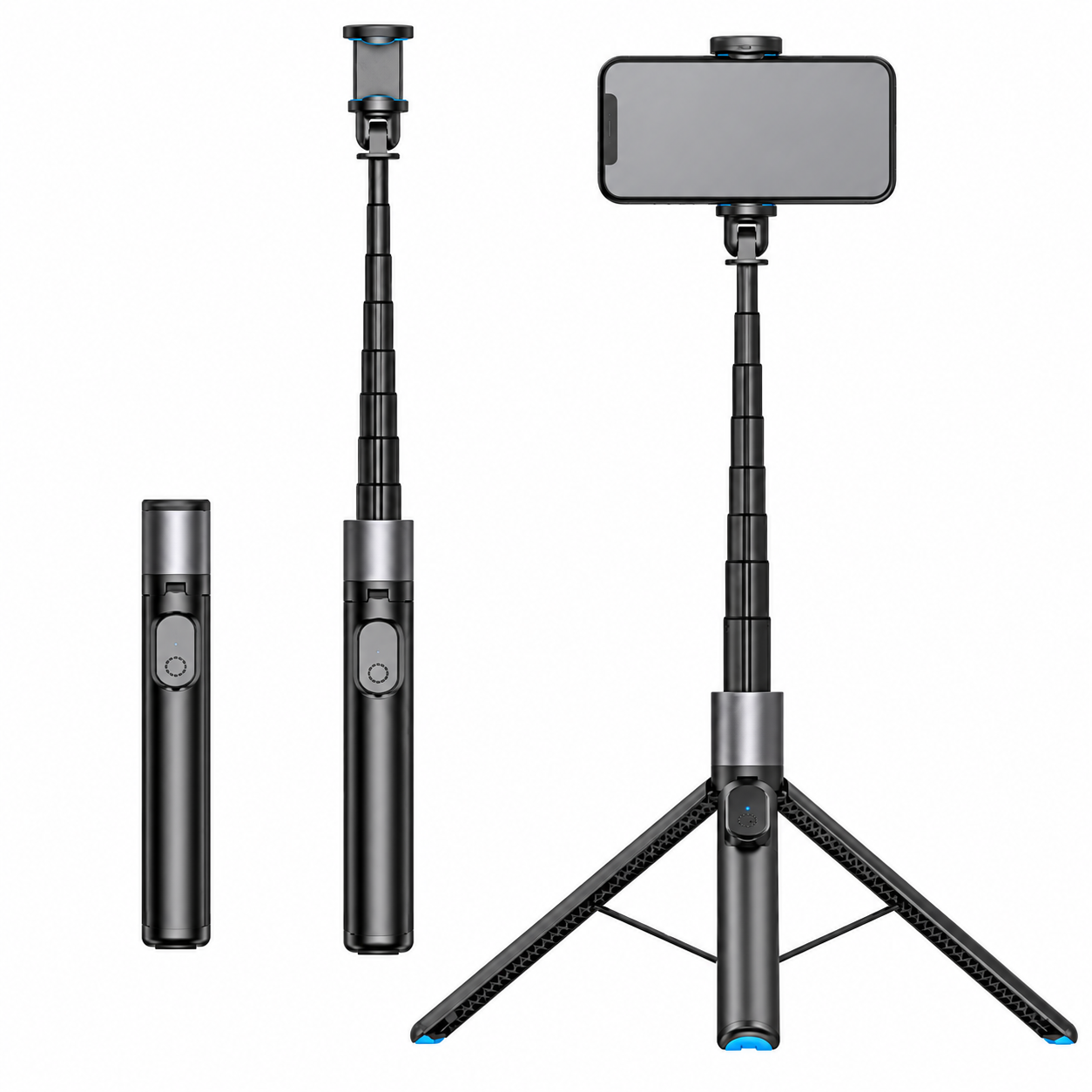 170cm Auto-Open Aluminum Alloy Selfie Stick Tripod for