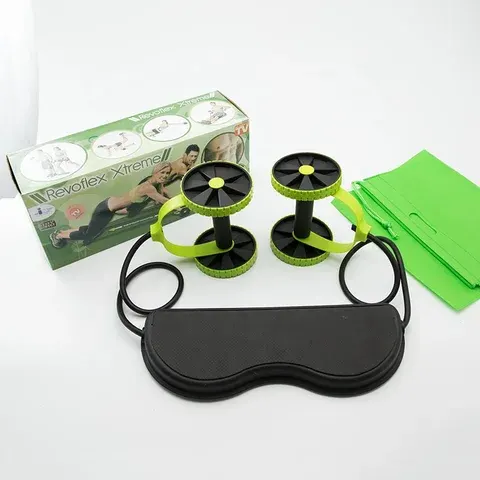 AB Wheel Roller with Resistance Band