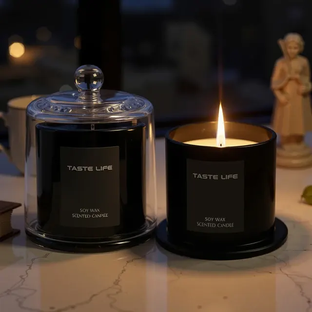 Soy Candle With Glass Cloche 3