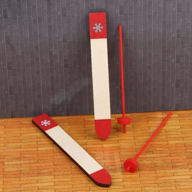 1 12 Puppenhaus Mini Holz Schlitten Modell Weihnachten 3