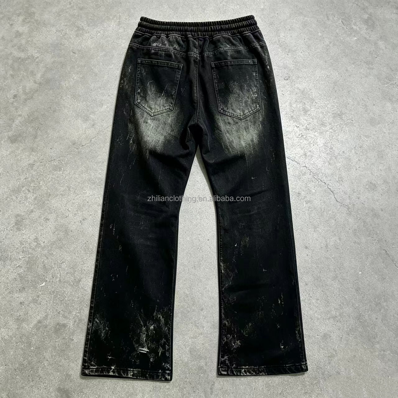 Vintage Acid-Wash Cotton Micro Flare Sweatpants 2