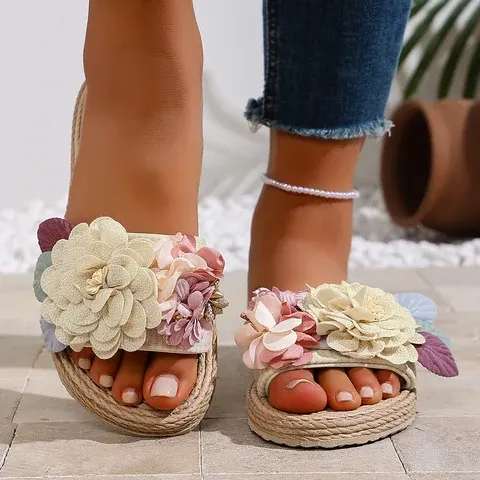 Floral Flip Flops