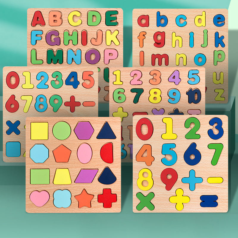 Montessori Wooden Puzzle with Numbers and Letters 2