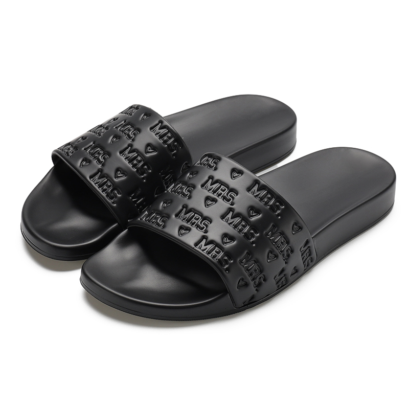 Schlichte Herren-Gummi-Slides mit PU-Sohle