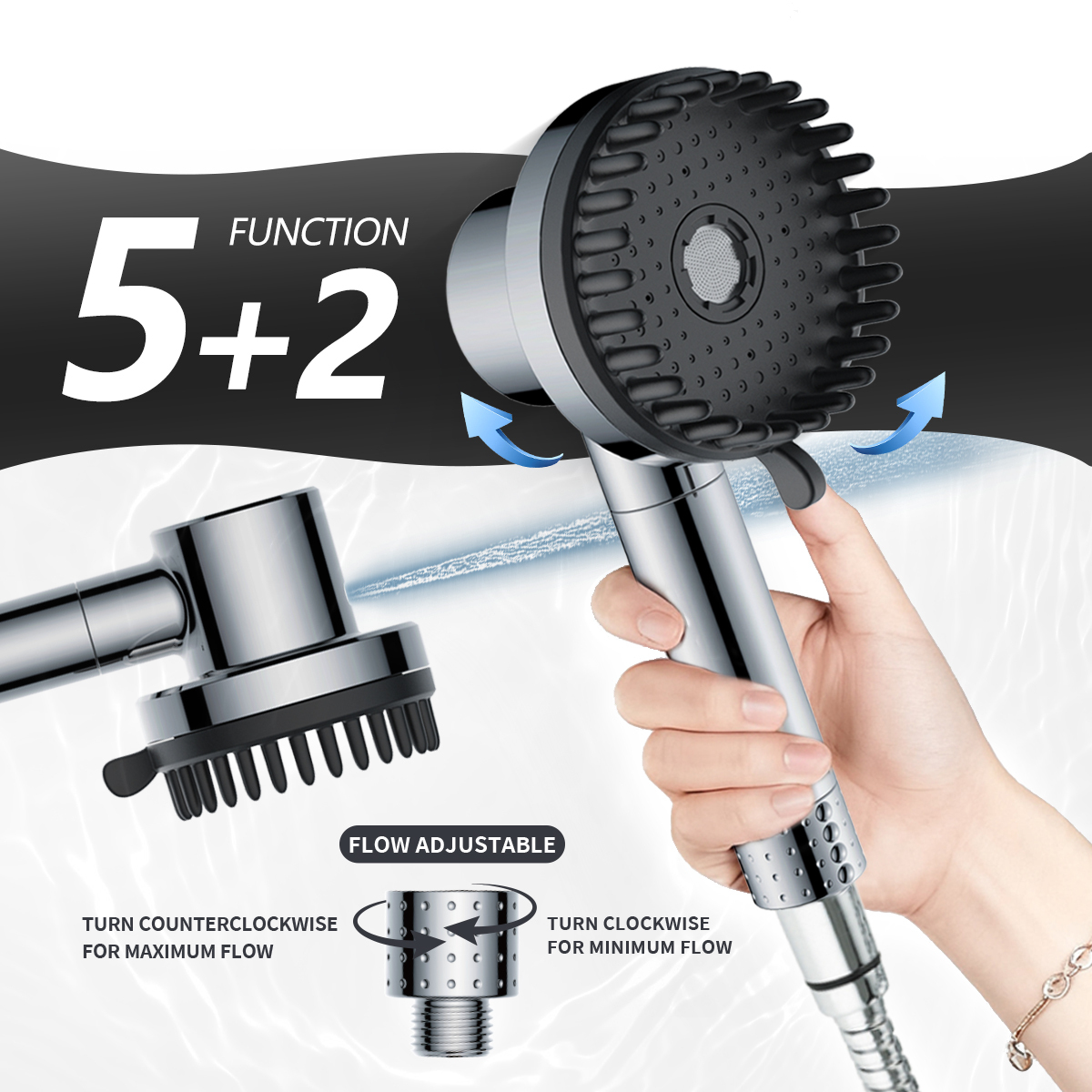 Updated Spa Scalp Massage Handheld Shower Head 7