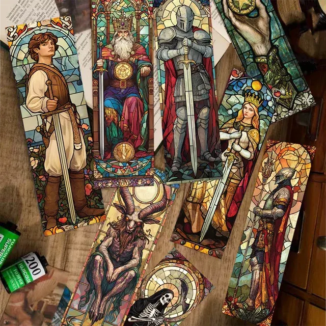 30 Stück Tarot-Lesezeichen Bemaltes Glas Strukturiert Dekorativ Bürobedarf 3