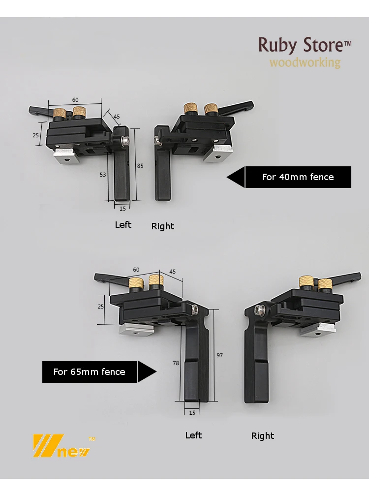 Flip Stop für 45mm T-Track mit Einstellbare Skala 2