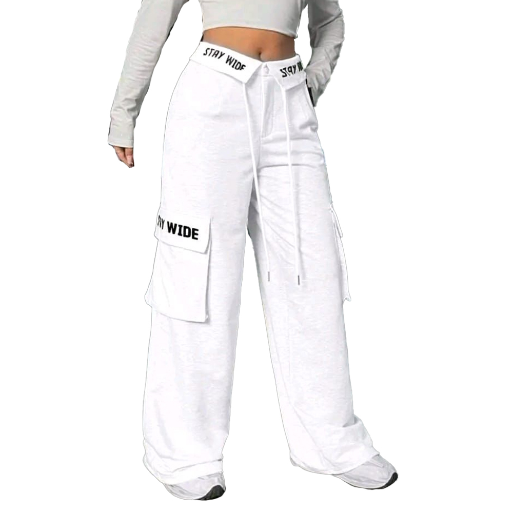 Women's Wide Leg Denim Cargo Pants 2