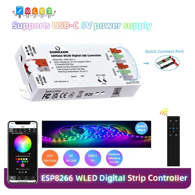USB-C WLED Controller for Addressable Strips 1