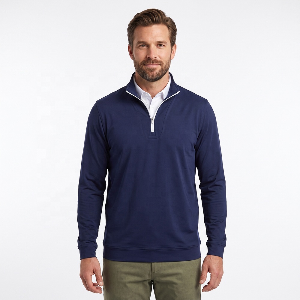 2-in-1 Golf Quarter-Zip Pullover Polo Collar