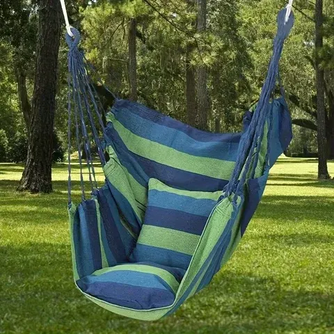 Outdoor Verdickte Leinwand Hängematte Camping Schaukel Net Hed