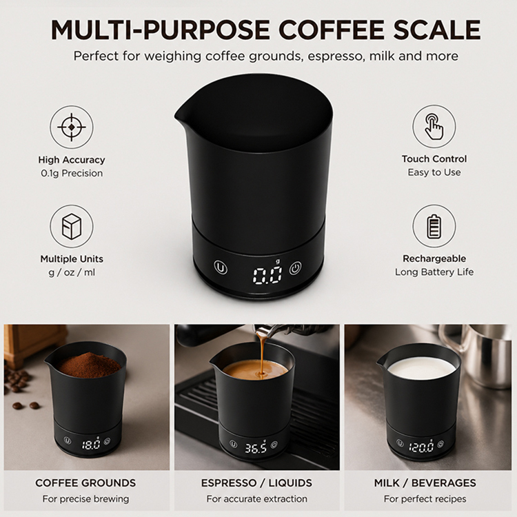 Professionelle Kaffeewaage 1kg mit Touch-Display 3
