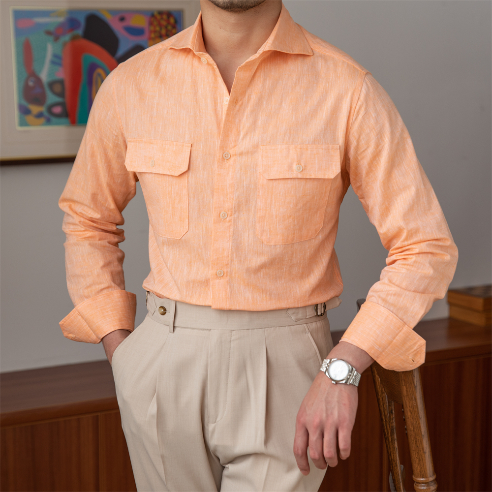 Men's Striped Linen Slim Fit Shirt 2