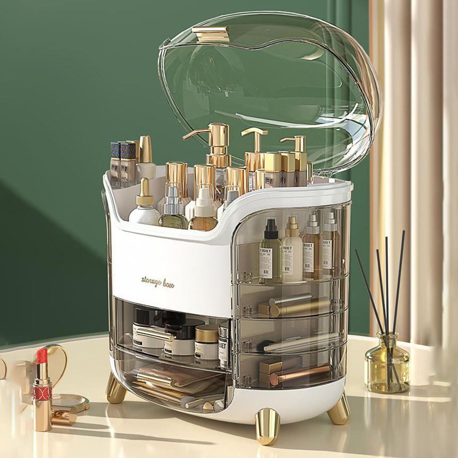 Portable Clear Rotating Light Luxury Multi-Function Table Makeup 2