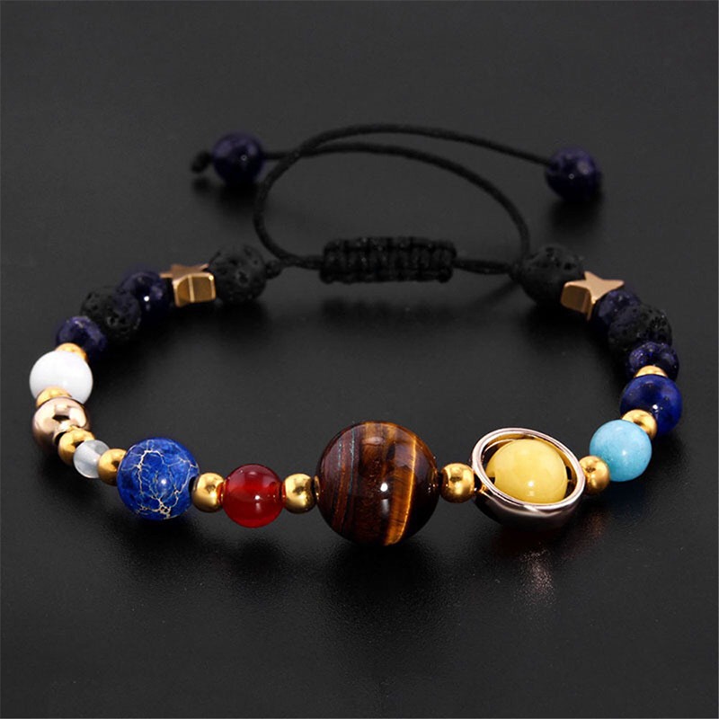 Eight Planets Alloy Bracelet Natural Stone Bead Women