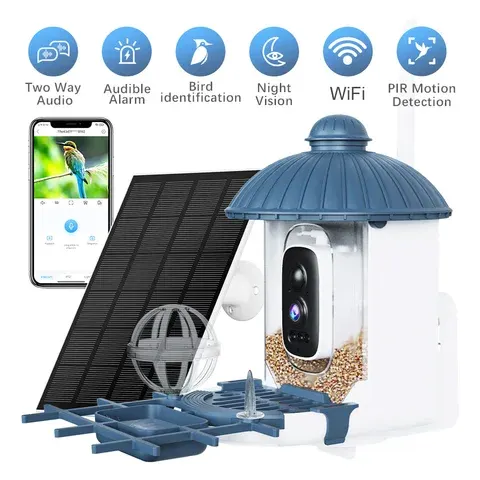 4MP HD Bird Feeder Kamera Solarbetriebene AI Motion