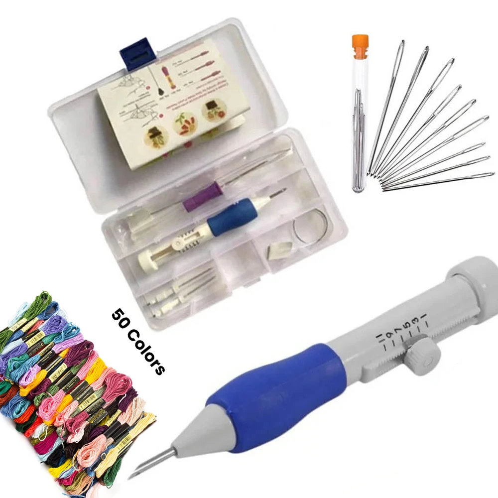 DIY Punch Needle Stickerei-Set mit Aufbewahrungsbox 50 Farbige